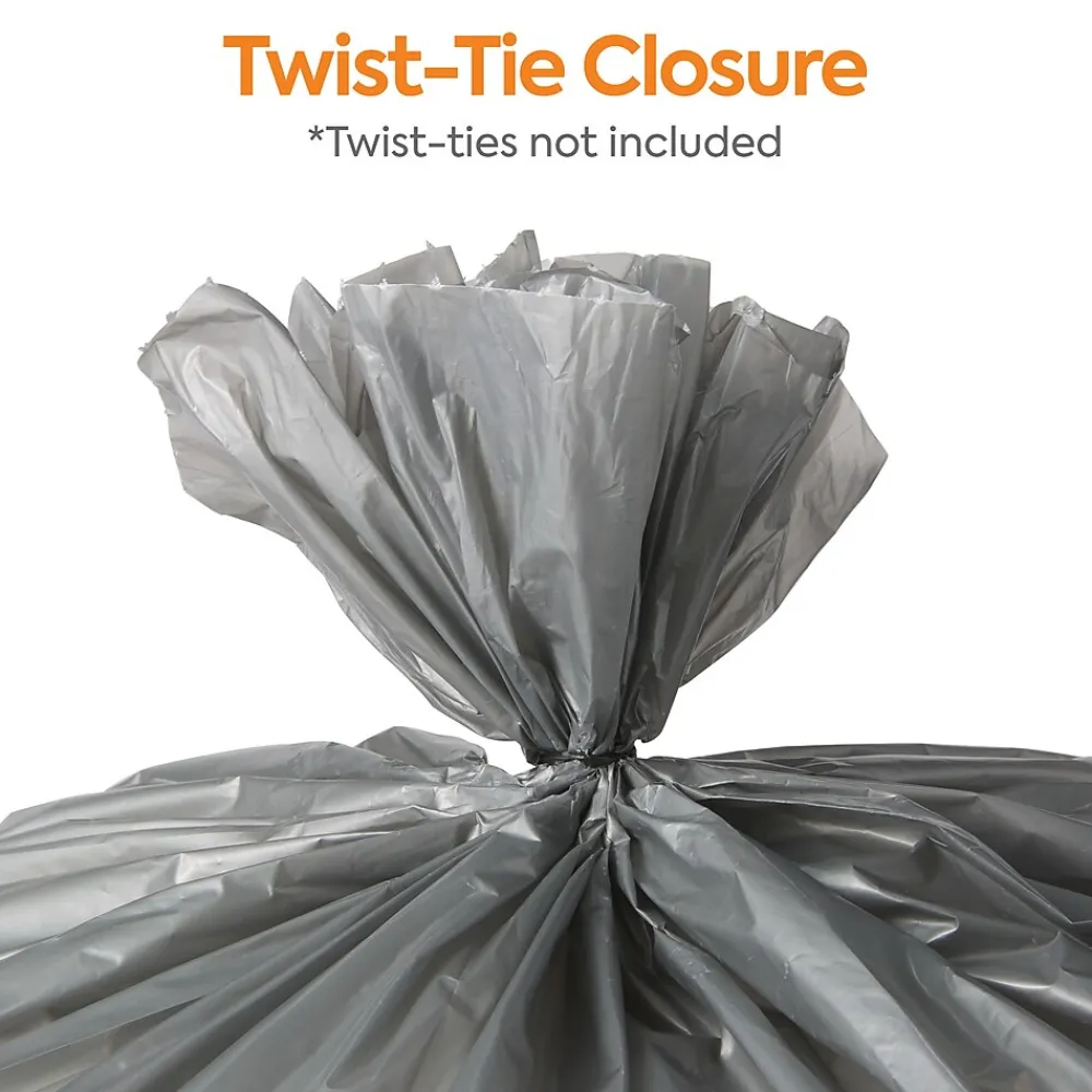 ™ 30-33 Gallon Trash Bag, 33" x 40", Low Density, 1.5 mil, Silver, 100 Bags/Box (CW18186)<Coastwide Professional New
