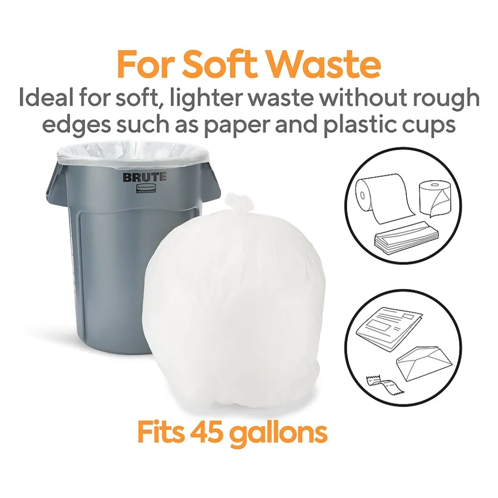 ™ 40-45 Gallon Trash Bag, 40" x 48", High Density, 22 mic, Natural, 150 Bags/Box (CW19248)<Coastwide Professional New