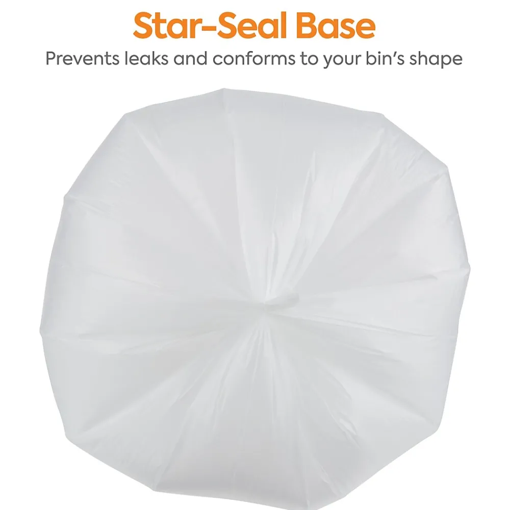 ™ 12-16 Gallon Trash Bag, 24" x 33", High Density, 13 mic, Natural, 500 Bags/Box (CW57406)<Coastwide Professional Sale