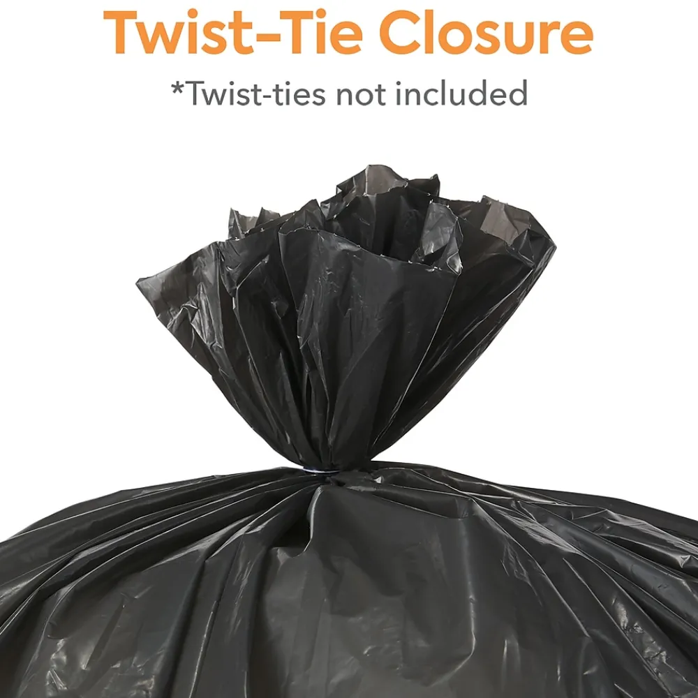 ™ AccuFit 55 Gallon Trash Bag, 40" x 53", Low Density, 1.3 mil, Black, 100 Bags/Box (CW22753)<Coastwide Professional Clearance