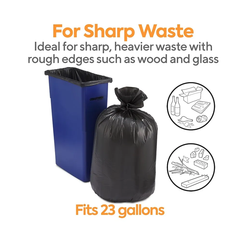 ™ AccuFit 23 Gallon Trash Bag, 28" x 45", Low Density, 0.9 mil, Black, 200 Bags/Box (CW22932)<Coastwide Professional New