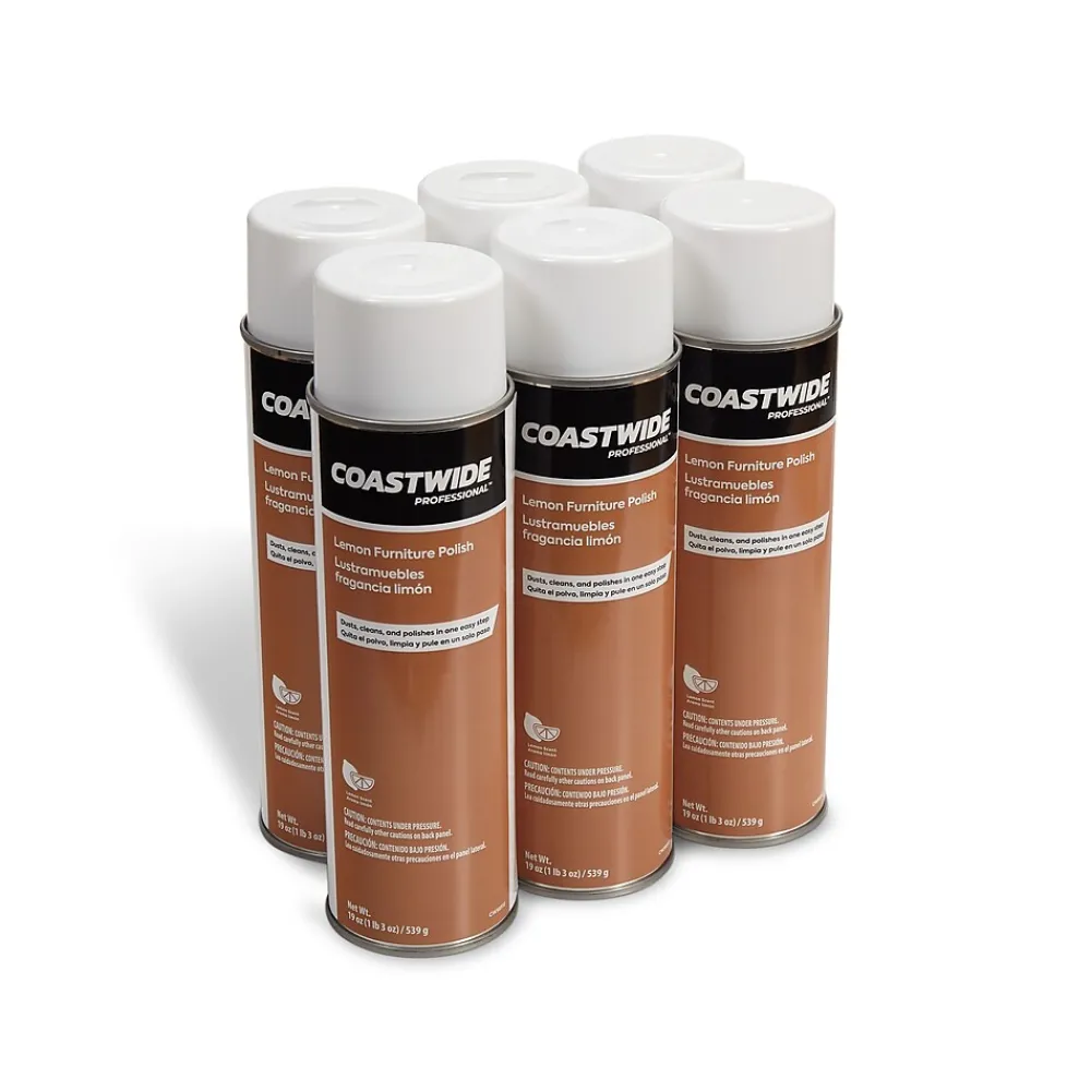 ™ Furniture Polish, Lemon Scent, 19 Oz., 6/Carton (CW58512-A)<Coastwide Professional Clearance