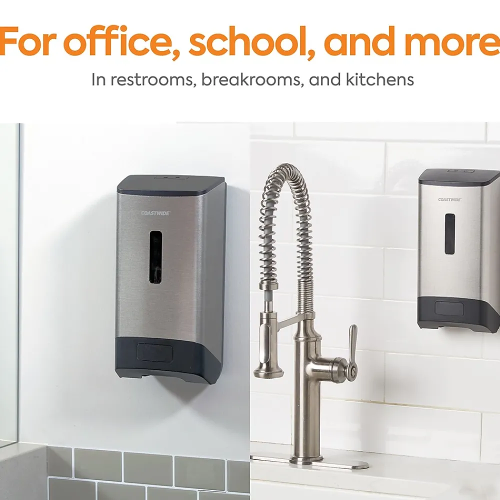 ™ J-Series Automatic Wall Mounted Hand Soap Dispenser, Black/Metallic (CWJAS-S-CC)<Coastwide Professional Discount