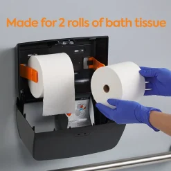 ™ J-Series Duo Bath Tissue Dispenser, Black/Metallic (CWJ2BT-S)<Coastwide Professional