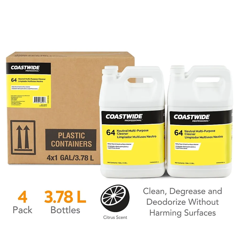 Multi-Purpose Neutral Cleaner 64, 3.78L, 4/Carton (CW640001-A)<Coastwide Professional Hot