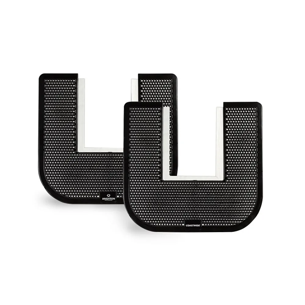 Coastwide Professional ™ Toilet Floor Mat, 17.5" x 20.5", Black, 6/Carton (CW24768)