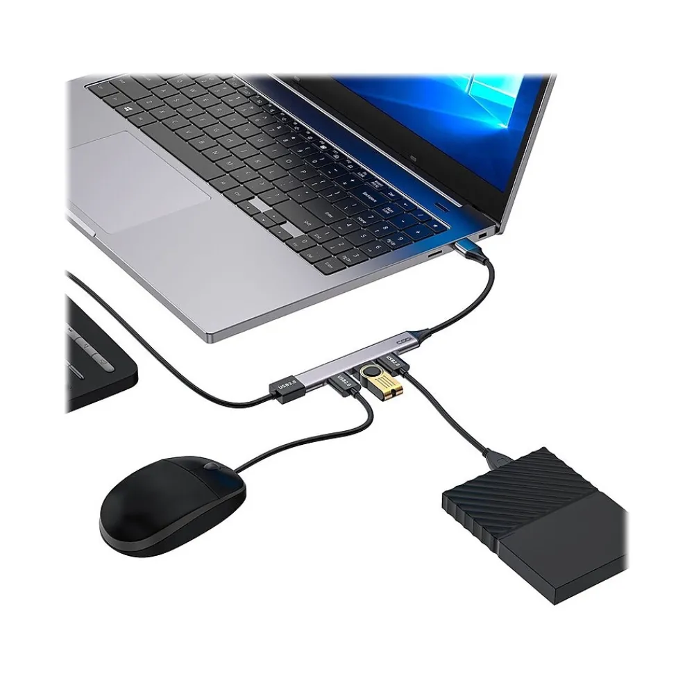 CODi 4-Port USB-A Hub, Silver (A01113)