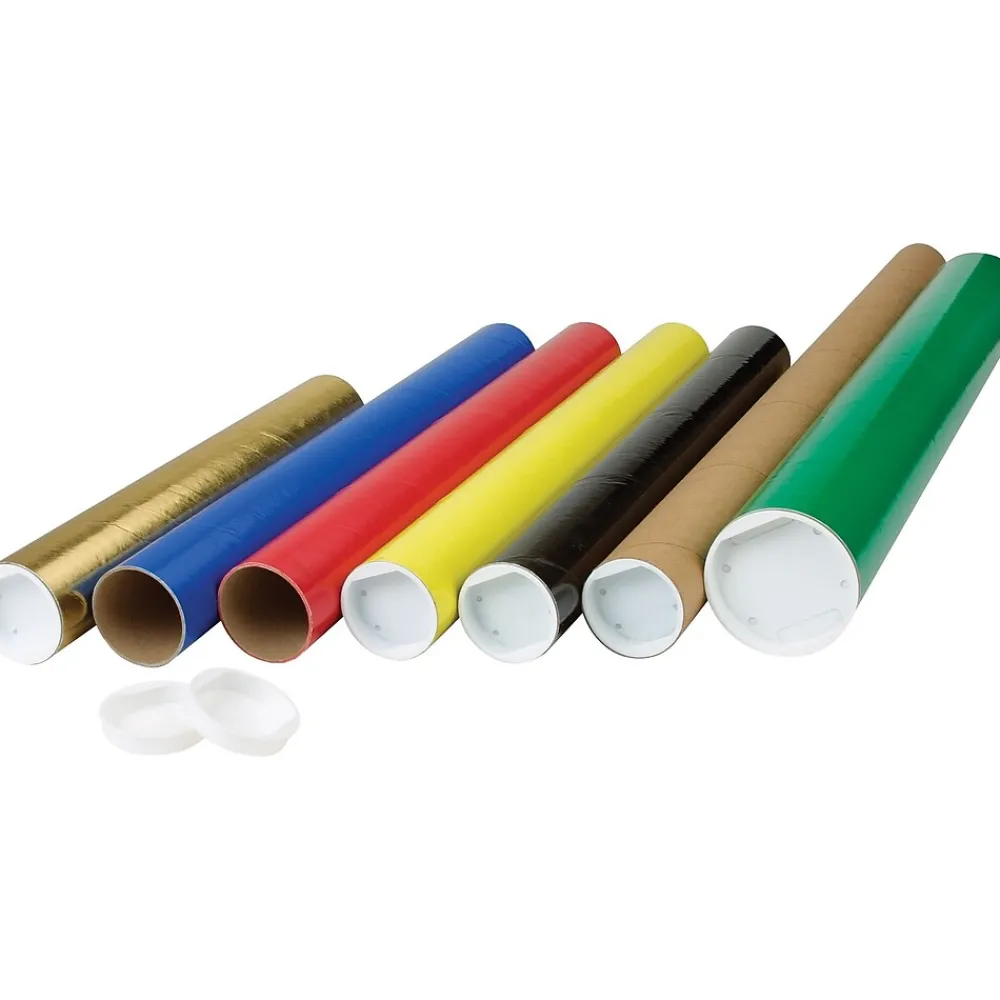 Clearance Partners Brand Color Mailing Tubes, 2" x 36", Blue