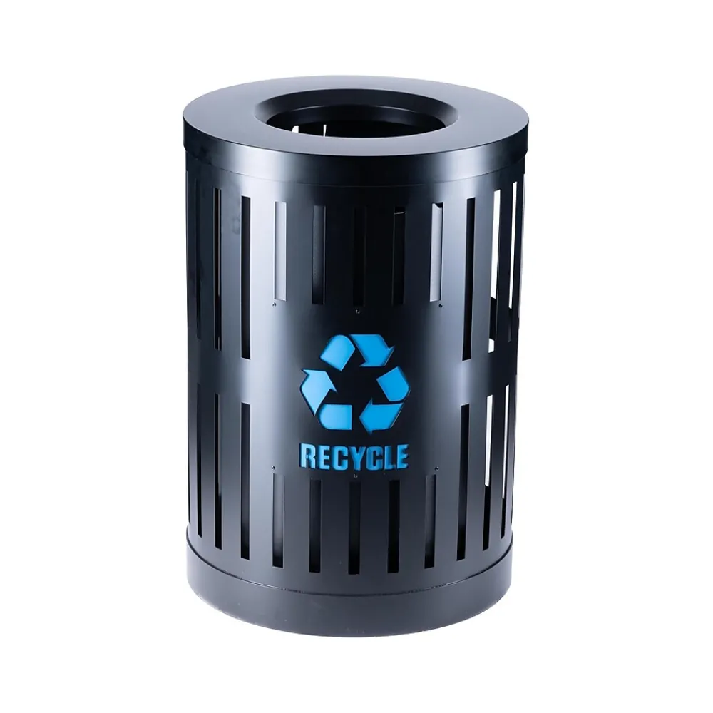 Parkview DualCoat Metal/Plastic Recycling Container, 34-Gallon, Black/Blue (72884499)<Commercial Zone Clearance