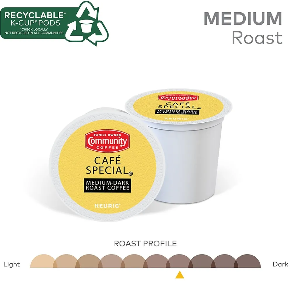 Community Coffee Cafe Special Coffee Keurig® K-Cup® Pods, Medium Dark Roast, 24/Box (5000374325)