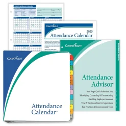Hr Forms*ComplyRight 2025 Attendance Calendar Set, 25 Forms/Pack (A1411W16PK25)