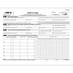 Tax Forms*ComplyRight 2024 1095-B Tax Form, 1-Part, White/Black, 500/Pack (1095BIRS500)