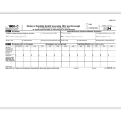Tax Forms*ComplyRight 2024 1095-C Tax Form, 1-Part, White/Black, 25/Pack (1095CIRS25)
