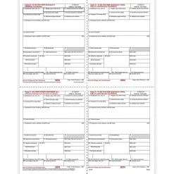 Tax Forms*ComplyRight 2024 W-2 Tax Form, 1-Part, 4-Up, Employee Copy B, C, and 2, 50/Pack (520550)