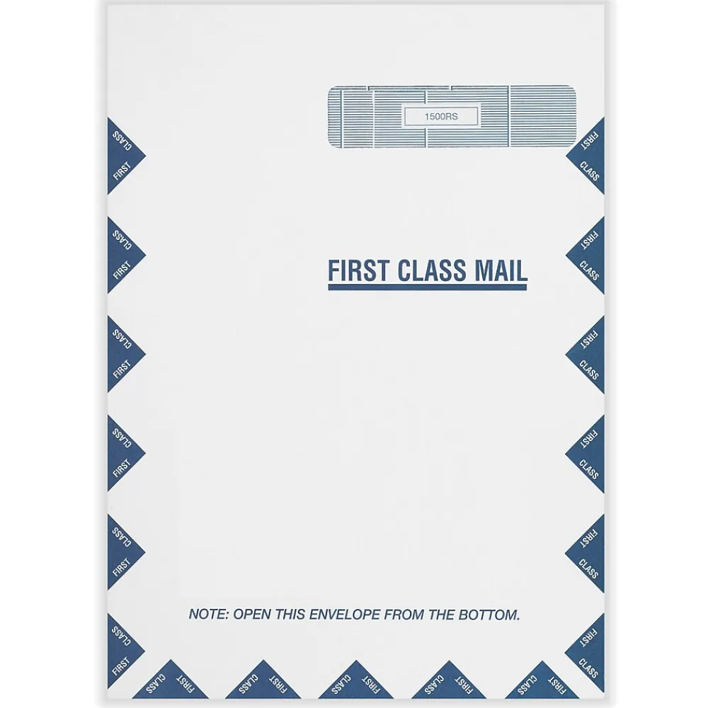 Outlet ComplyRight CMS-1500 Self Seal Security Tinted Window Envelope 9" x 12 1/2", White/Blue, 100/Pack (1500RS)