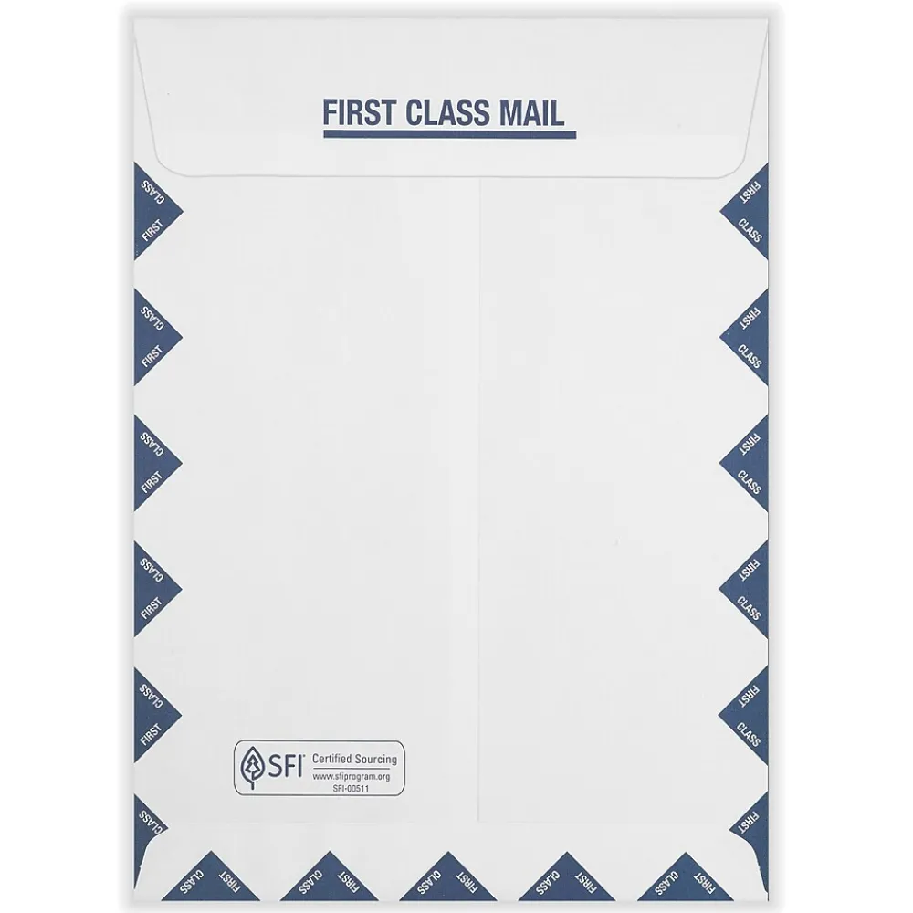 Outlet ComplyRight CMS-1500 Self Seal Security Tinted Window Envelope 9" x 12 1/2", White/Blue, 100/Pack (1500RS)