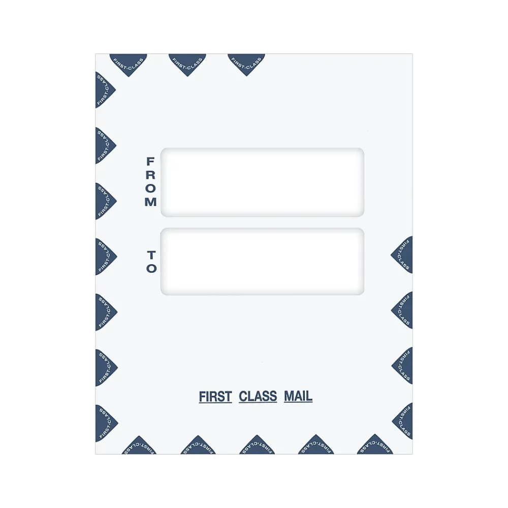 ComplyRight First Class Peel & Seal Tax Envelope, 9.5" x 12", White/Blue, 50/Pack (PEO41)