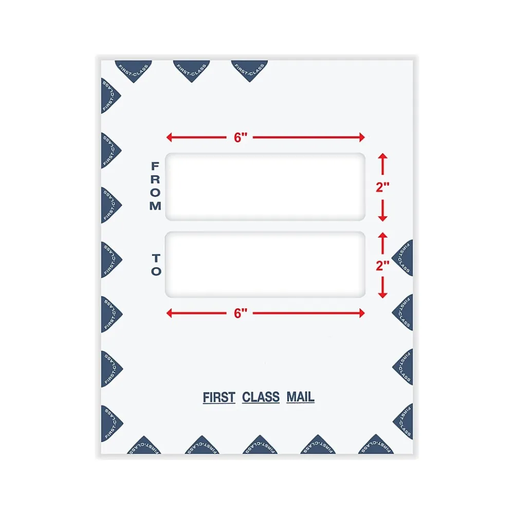 ComplyRight First Class Peel & Seal Tax Envelope, 9.5" x 12", White/Blue, 50/Pack (PEO41)