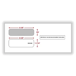Clearance ComplyRight Moistenable Glue Security Tinted Double-Window Tax Envelopes, 3 7/8