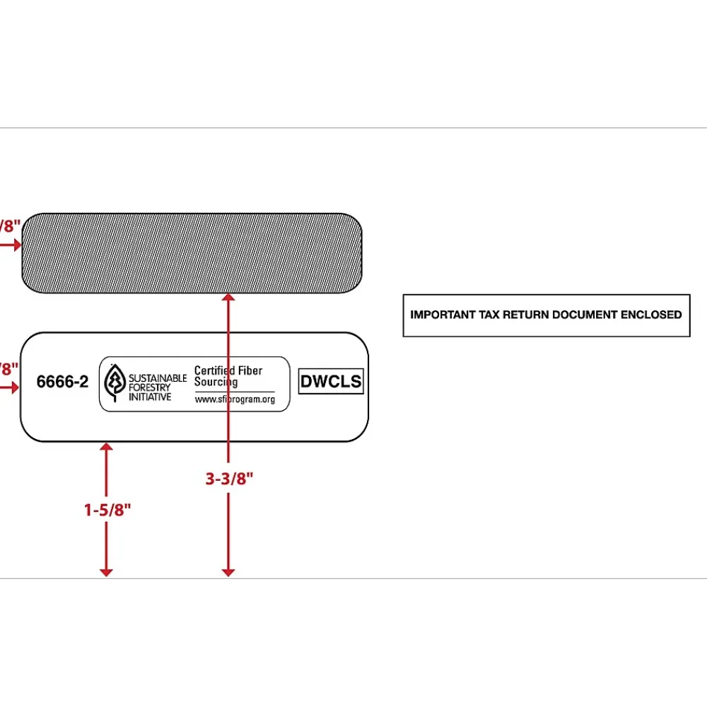 Online ComplyRight Self Seal Security Tinted Double-Window Tax Envelopes, 5 5/8" x 9.25", 25/Pack (6666225)