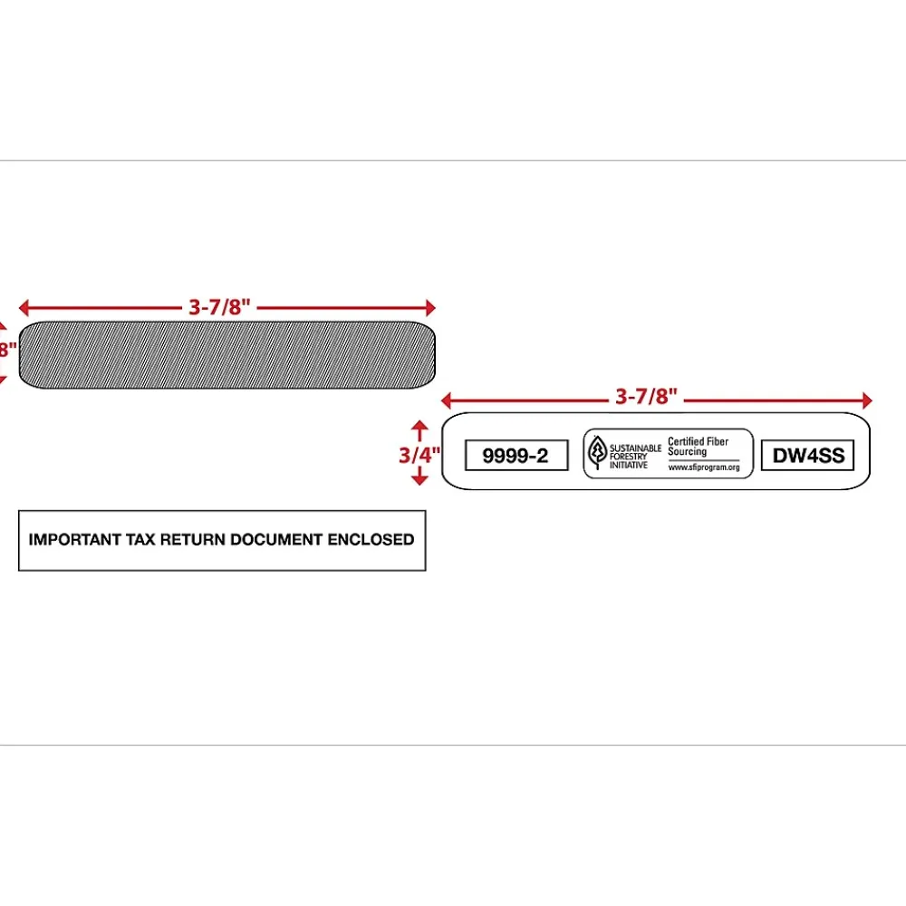 Online ComplyRight Self Seal Security Tinted Double-Window Tax Envelopes, 5 5/8" x 9", 50/Pack (9999250)