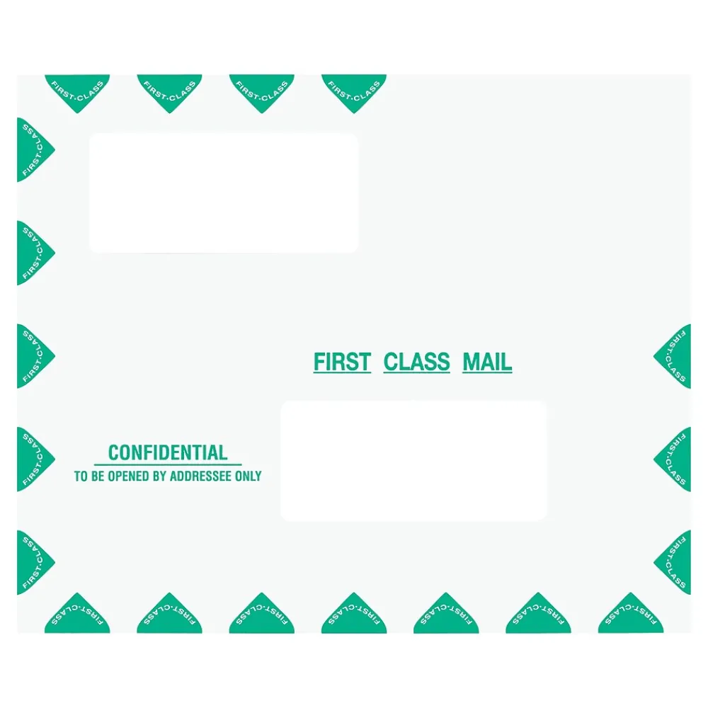 Online ComplyRight Self-Seal Tax Envelope, 9.5" x 11.5", White/Green, 50/Pack (PEV22)