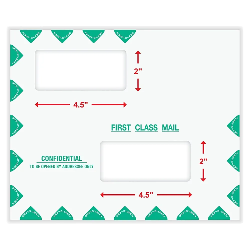 Online ComplyRight Self-Seal Tax Envelope, 9.5" x 11.5", White/Green, 50/Pack (PEV22)