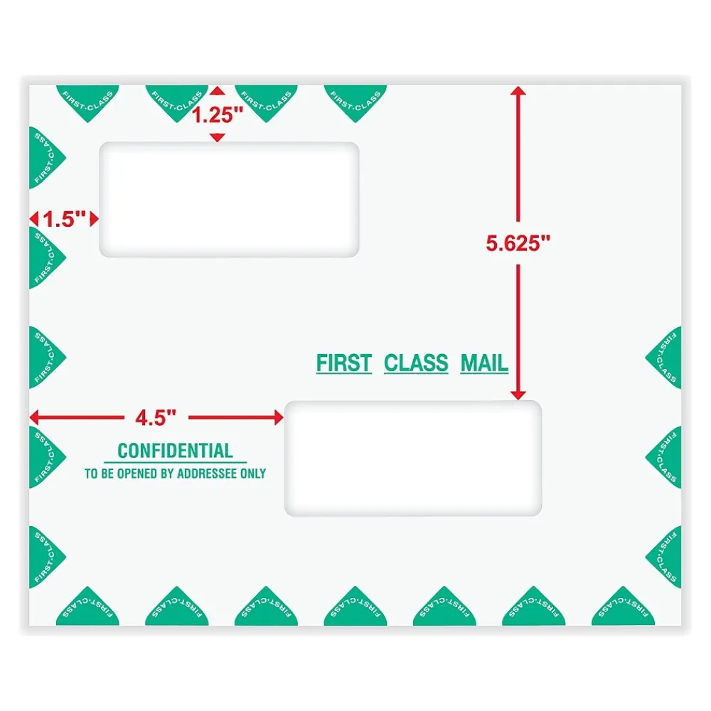 Online ComplyRight Self-Seal Tax Envelope, 9.5" x 11.5", White/Green, 50/Pack (PEV22)