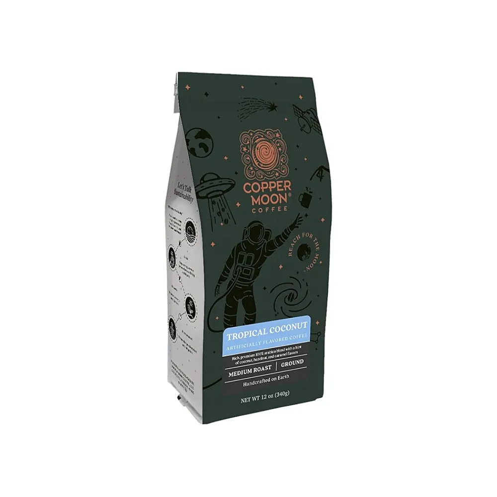 Copper Moon Coffee Copper Moon Tropical Coconut Hazelnut Ground Coffee, Medium Roast, 12 oz. (210145)