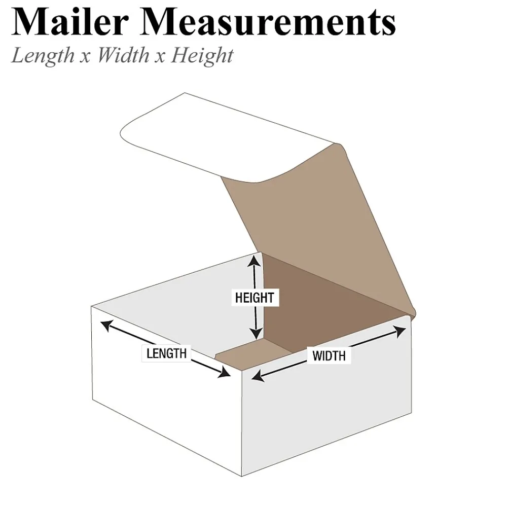 Outlet Partners Brand Corrugated Mailers, 10" x 8" x 4", White, 50/Bundle (M1084)
