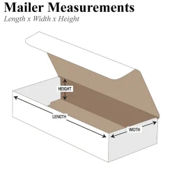 Unbranded Corrugated Mailers, 8" x 5" x 2", White, 50/Bundle (M852)
