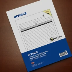 Business Forms*Cosco 2-Part Carbonless Invoices, 8.38" x 10.69", 50 Sets/Book, 5/Pack (074034PK5)