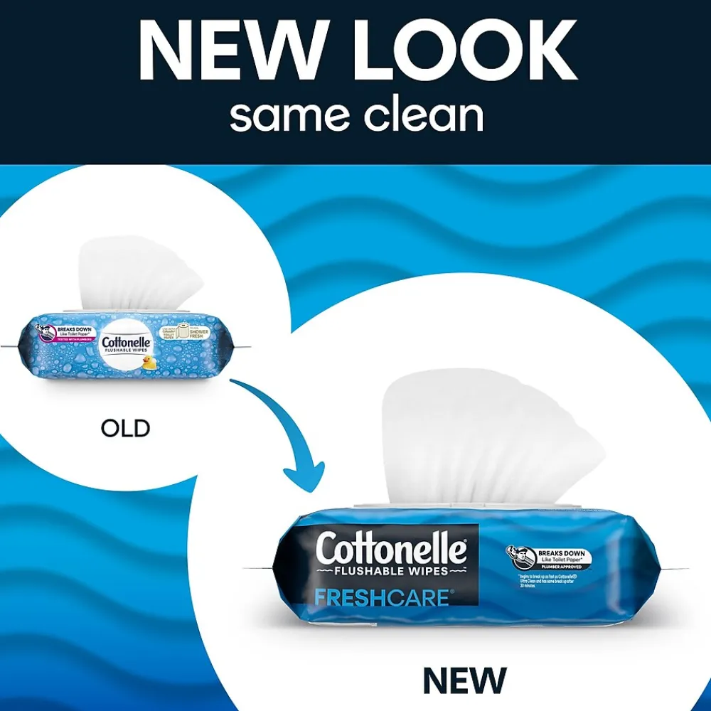 Flushable Toilet Paper Wipe, White, 42 Sheets/Pack, 8 Packs/Carton (51826)<Cottonelle Clearance