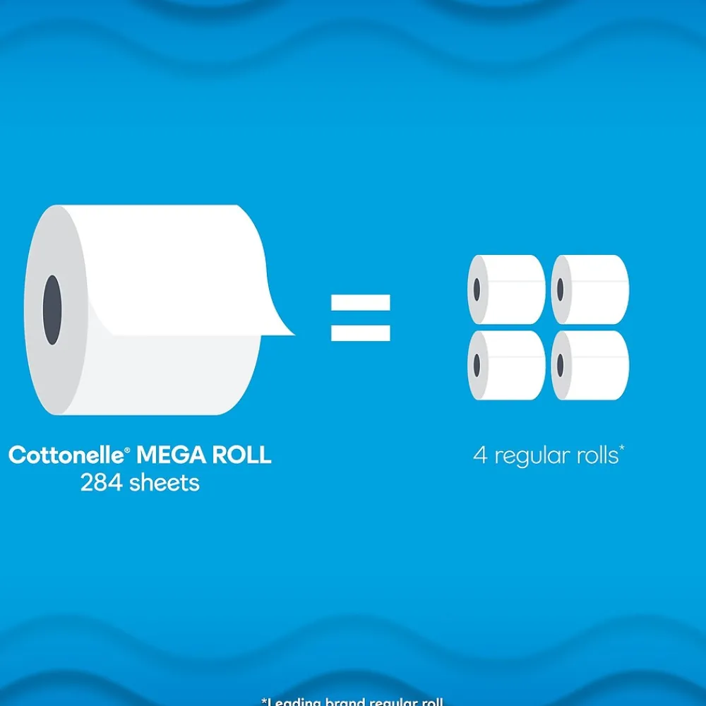 Ultra CleanCare 1-Ply Standard Toilet Paper, White, 312 Sheets/Roll, 24 Mega Rolls/Pack (53757)<Cottonelle Online