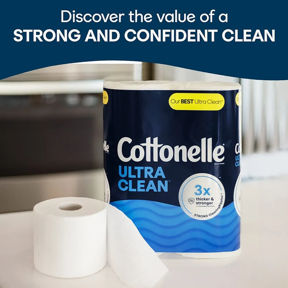Ultra CleanCare 1-Ply Standard Toilet Paper, White, 312 Sheets/Roll, 24 Mega Rolls/Pack (53757)<Cottonelle Online
