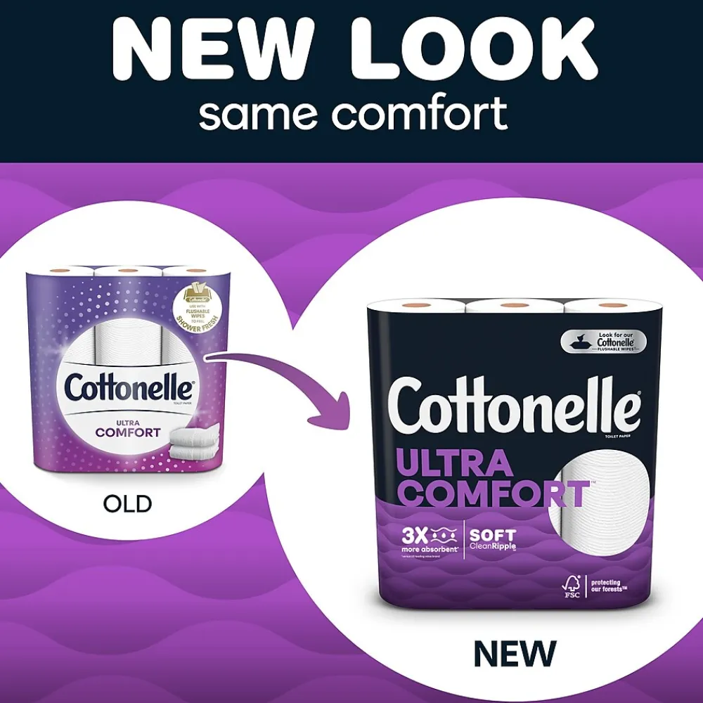 Ultra ComfortCare 2-Ply Standard Toilet Paper, White, 268 Sheets/Roll, 6 Mega Rolls/Pack (48611)<Cottonelle Hot