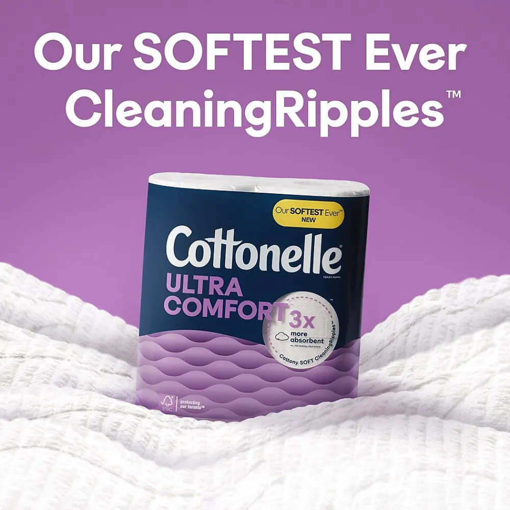 Ultra ComfortCare 2-Ply Standard Toilet Paper, White, 268 Sheets/Roll, 6 Mega Rolls/Pack (48611)<Cottonelle Hot