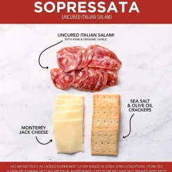 Creminelli Fine Meats Creminelli Sopressata, Monterey Jack Cheese, Crackers, 0.5, 4/Pack (220-02085)