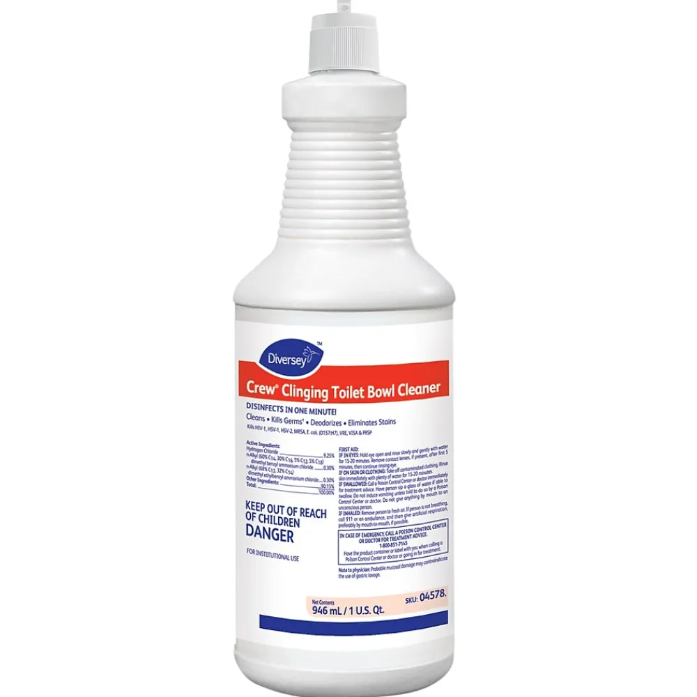 Clinging Toilet Bowl Cleaner, Floral Scent, 32 oz., 12/Carton (04578)<Crew Best