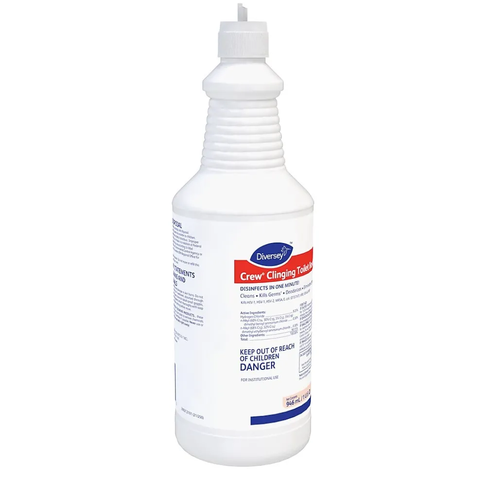 Clinging Toilet Bowl Cleaner, Floral Scent, 32 oz., 12/Carton (04578)<Crew Best