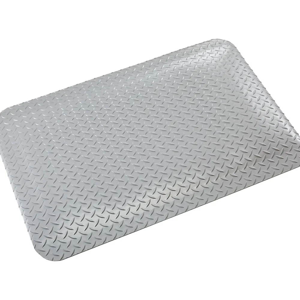 Crown Mats Industrial Deck Plate Anti-Fatigue Mat, 24" x 36", Gray (CD 0035DG)