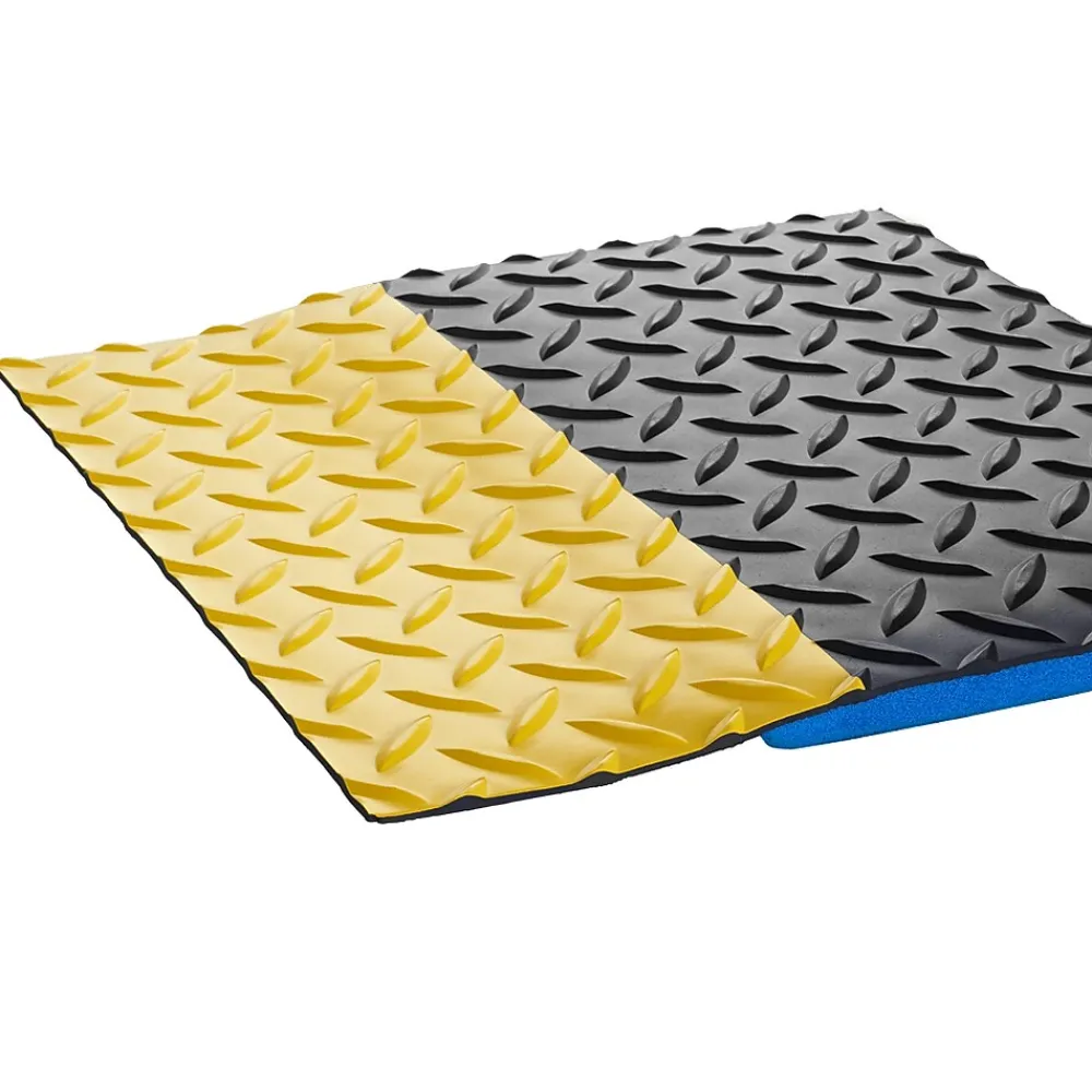Crown Mats Workers-Delight Deck Plate Supreme Anti-Fatigue Mat, 24" x 36", Black/Yellow (WD 1223YB)