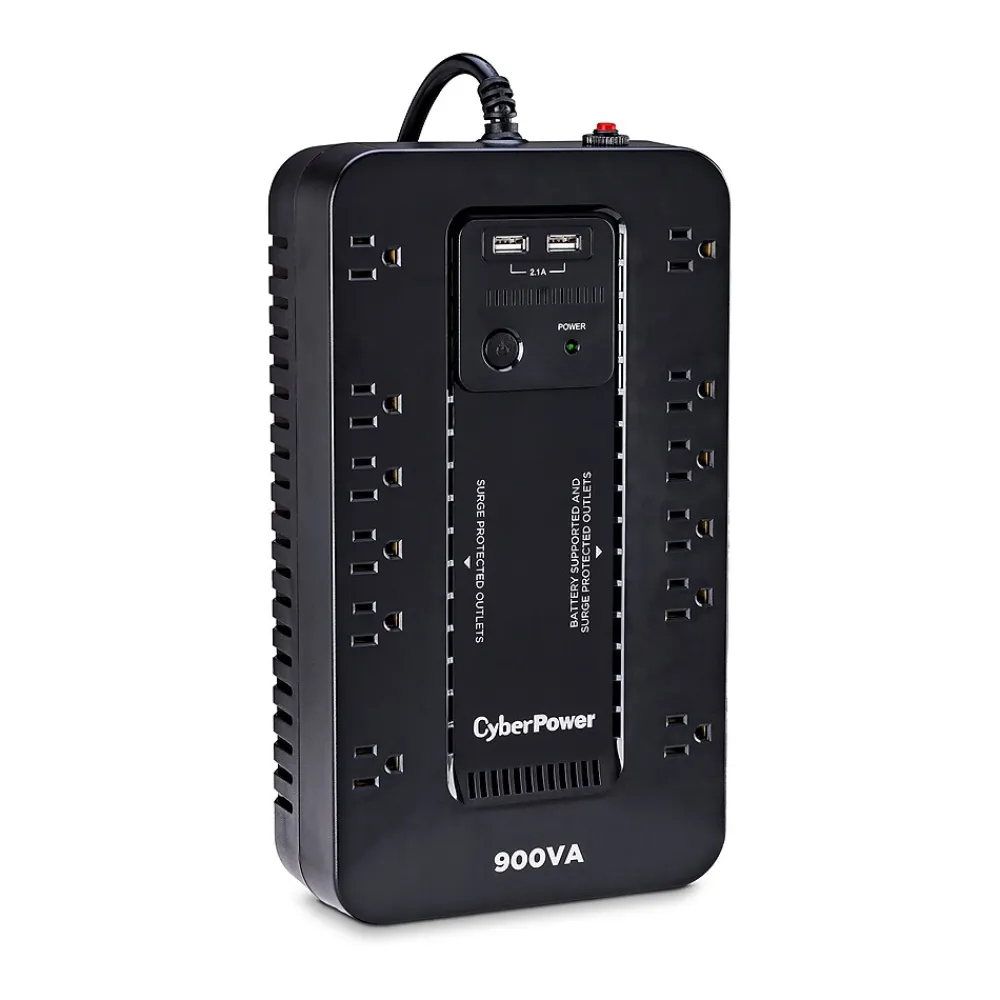 CyberPower Standby Series 900VA 12-Outlet UPS, Black (ST900U)