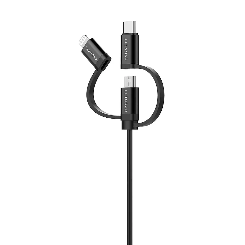 Universal 3-in-1 Braided USB Charging Cable, 3.3', Black (CY3571COCAB)<Cygnett