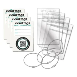 Cloud Tags Luggage Tag, White/Green, 4/Pack (10114)<Davis Group Outlet