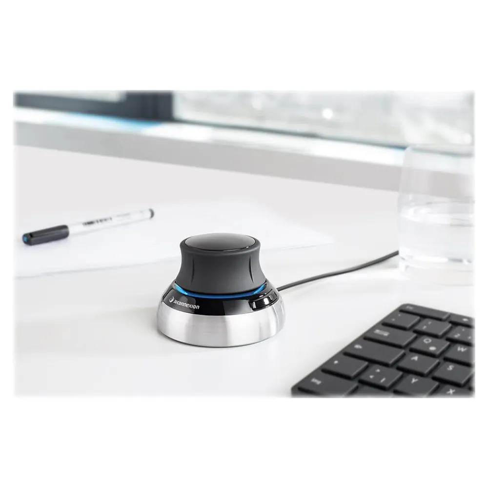 Clearance 3Dconnexion SpaceMouse Wired Ambidextrous USB Mouse, Black/Silver (3DX-700059)