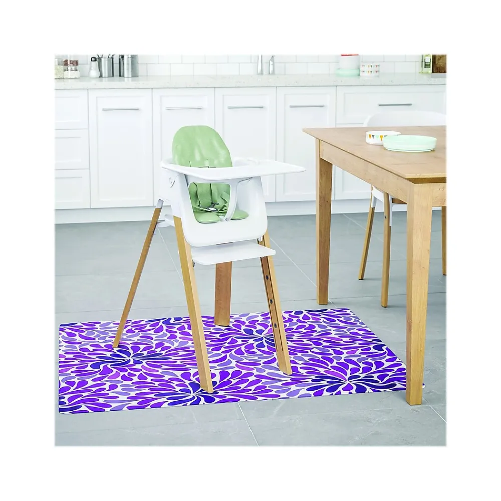 Chair Mats*Deflect-O FashionMat Purple Rain Hard Floor Chair Mat, 35" x 40", Low-Pile, Purple/White (CM3540PR)