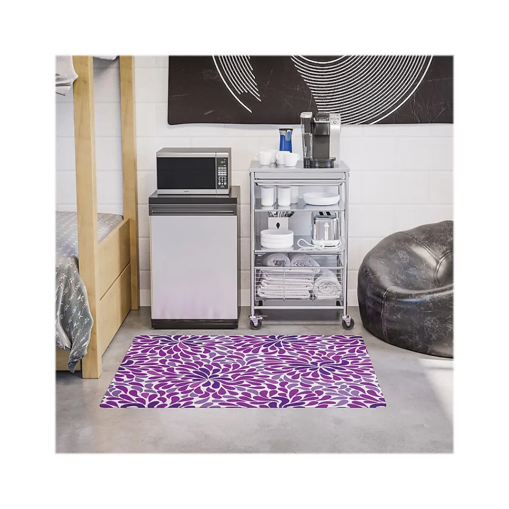 Chair Mats*Deflect-O FashionMat Purple Rain Hard Floor Chair Mat, 35" x 40", Low-Pile, Purple/White (CM3540PR)