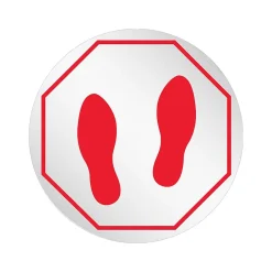 Deflect-O StandSafe Spacing Disc, Footprint , 20", Clear/Red, 50/Pack (PSDD20FPSS/50)