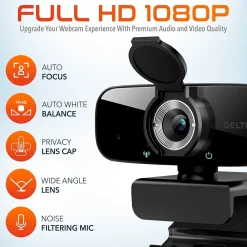 Best Delton C24 HD 1080p Webcam, 2 Megapixels, Black (DCAM24BK)